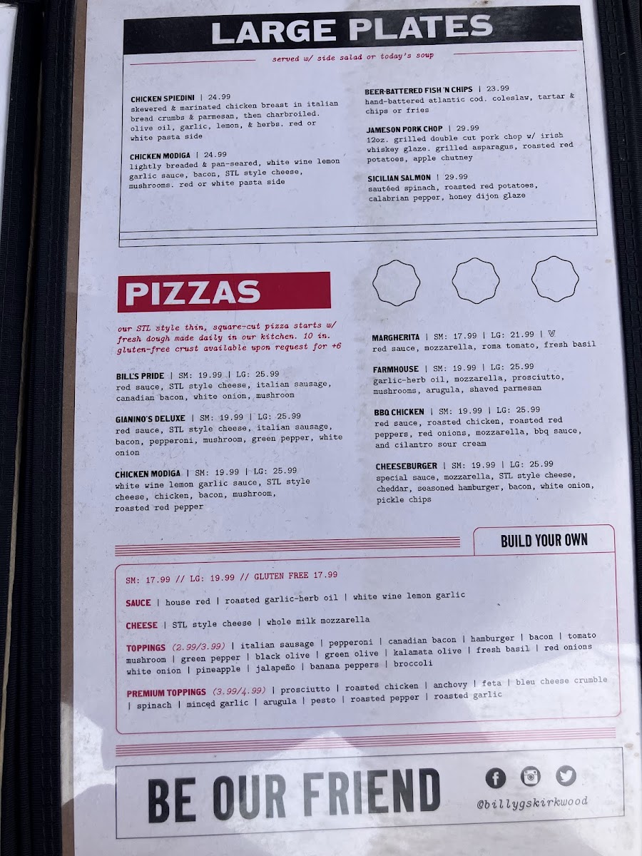 Billy G's Kirkwood Menu - Image 2